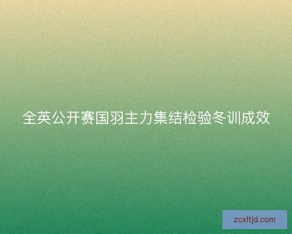 全英公开赛国羽主力集结检验冬训成效